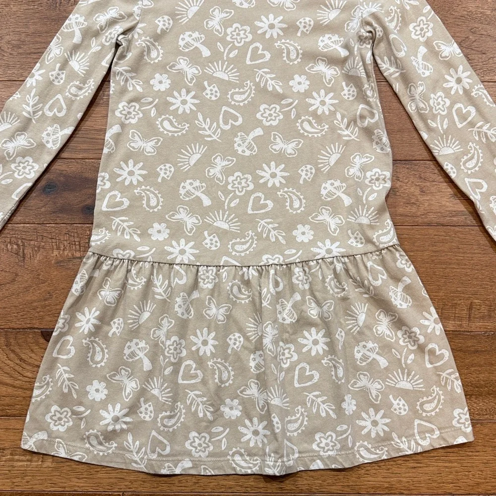 Carters Kids Boho Icon Print Ruffle Hem Long-Sleeve Dress - Size 10/10A